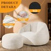 GYIIYUO 47" Giant Bean Bag Swivel Chair with Footstools - Comfy Plush Round Shell Soft Accent Chaise Lounge Indoor Chair - 4 of 4