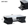 Modern Wooden Frame Glass-Top Coffee Open Shelves and Drawers - 2 of 4