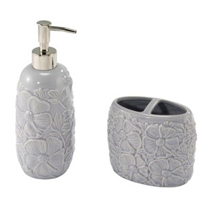 Nicole Miller Camille Toothbrush Holder & Lotion Dispenser Set