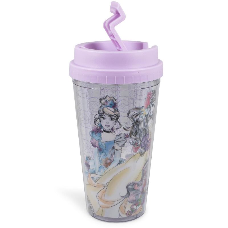 Silver Buffalo Disney Princesses Double-Walled Plastic Tumbler With Lid | Holds 16 Ounces, 2 of 7