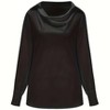 Women's Draped Neck Blouse Collar Pullover Top Elegant Casual Shirt for Work and Weekend - 2 of 3