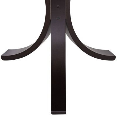 Sleek Modern Bentwood 23" Round Accent Table with Tempered Glass Top