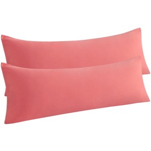 2 Pack Brushed Microfiber Body Pillowcases, Super Soft Body Pillow Cover with Envelope Closure - NTBAY - 1 of 4
