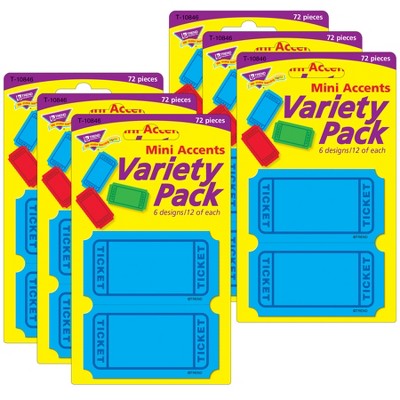 TREND Winning Tickets Mini Accents Variety Pack, 72 Per Pack, 6 Packs