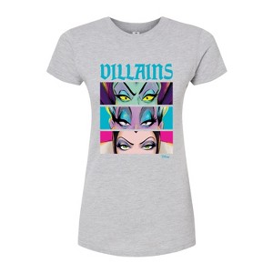 Women's - Disney Villains - Villains Stacked Fitted Graphic T-Shirt - 1 of 3