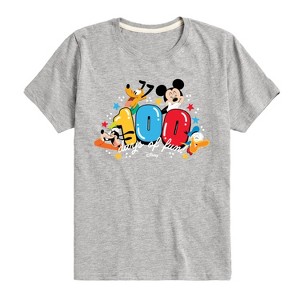 Boys' - Disney - 100 Days of Fun Mickey Mouse Donald Duck Goofy Pluto Short Sleeve Graphic T-Shirt - 1 of 4