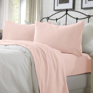 Ultra-Soft Cotton Heathered Melange Jersey Knit Sheet Set - Great Bay Home - 1 of 4