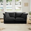 GDFStudio Cheryl 83.4" Slipcovered/Detachable Cover Chenille Wood 2-Seat Sofa with Four Pillows - 2 of 4