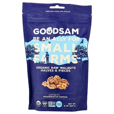 GoodSam PBC, Organic Raw Walnuts, Halves & Pieces, 8 oz