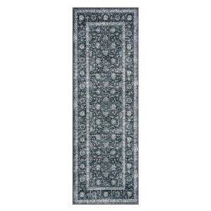 Washable Area Rug for Entryway Moss Soft Non-Slip Indoor Door Mat Distressed Floral Low-Pile Kitchen Rugs - 1 of 4