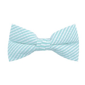 Jacob Alexander Men’s Seersucker Striped Pre-Tied Clip-On Bow Tie - 1 of 4