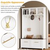 Sapphtopaz 4-in-1 Hall Tree with Drawers&Storage Space Entryway Coat Rack with 6 Hook&Wood Grain Shoes Bench Coat Hooks for Entryway,Hallway - 2 of 4