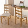 Set of 2 Wooden Dining Chairs with Slatted Backrest, Scandinavian Upholstered Side Chairs for Dining Room or Living Room-Koiai - 2 of 4