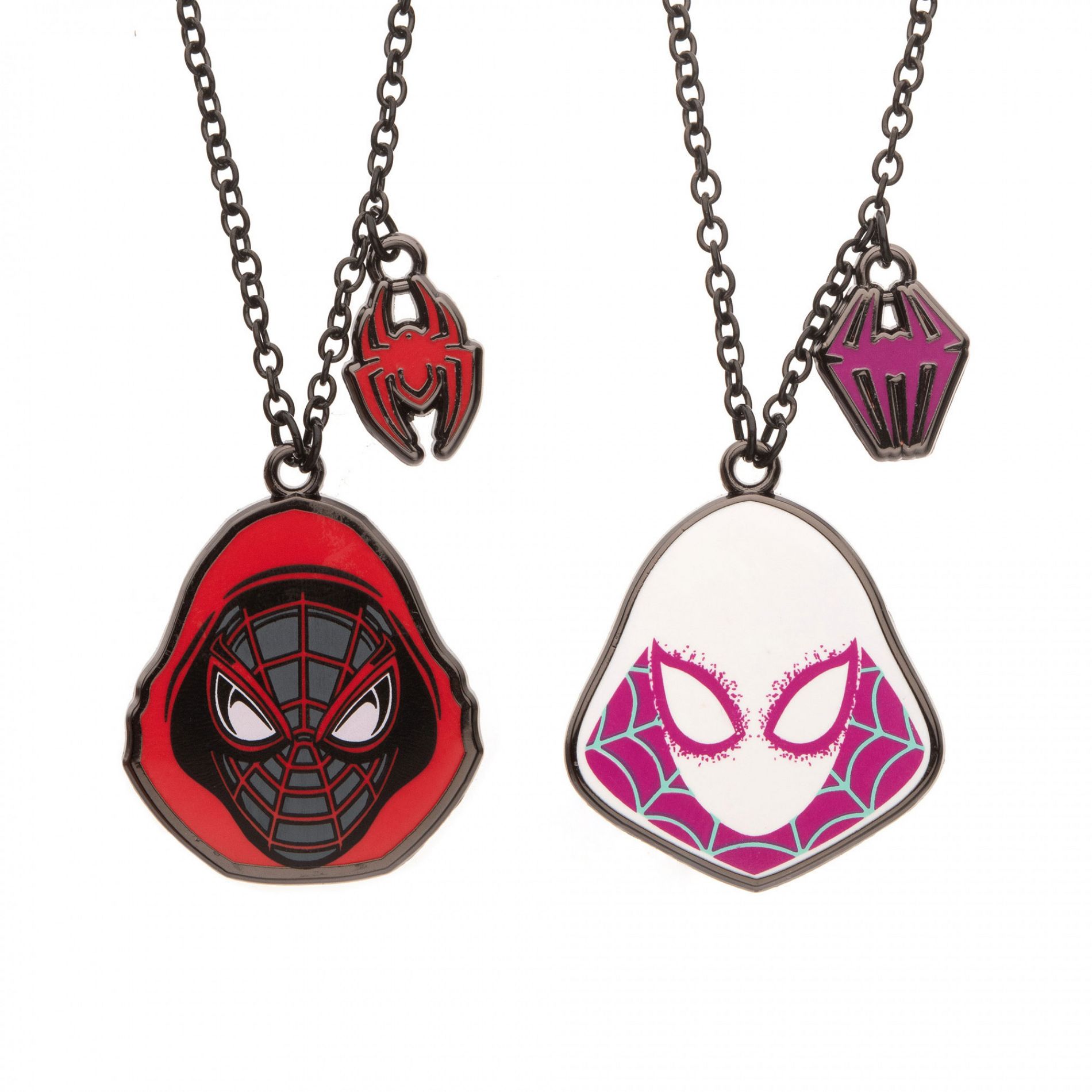 Adult Miles Morales and Spider-Gwen Bestie Pendant Necklace