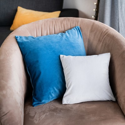 Blue Velvet 12" x 12" Euro Pillow Covers Set