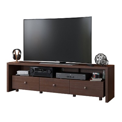 Elegant Hickory Brown TV Stand with Storage for Up to 75" TVs