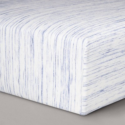 blue crib sheet