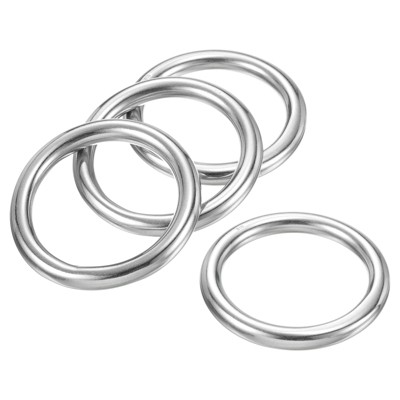 Unique Bargains Stainless Steel Seamless Welded DIY O Ring Buckles 20 Pcs Silver