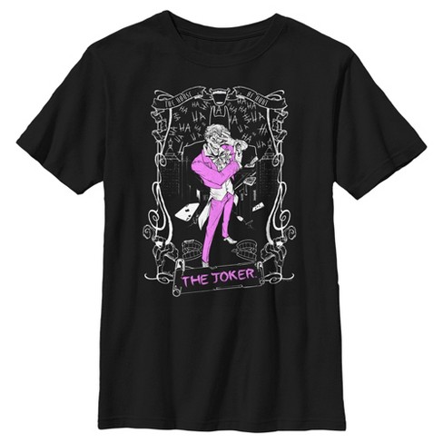 Boy s Batman Joker Tarot T Shirt Black Large