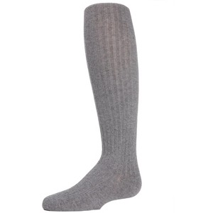 Memoi Infant Classic Ribbed Cotton Blend Opaque Tights Black 0-6 Months - 1 of 2