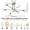 POWLIG 6-Light Nickel Mid Century Modern Nordic Sputnik Chandelier Flush Mount - 4 of 4