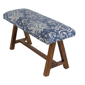 Mark & Day Moosbach 16"H x 34"W x 12"D Bohemian/Global Blue Bench - 1 of 3