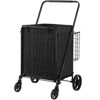 VYNXARIA Folding Shopping Cart with Removable Waterproof Liner, 330LBS Large Capacity Jumbo Grocery Cart with Dual Basket - 3 of 4