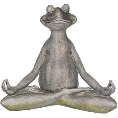  Sullivans Yoga Resin Frog Figurine 15"H Gray 