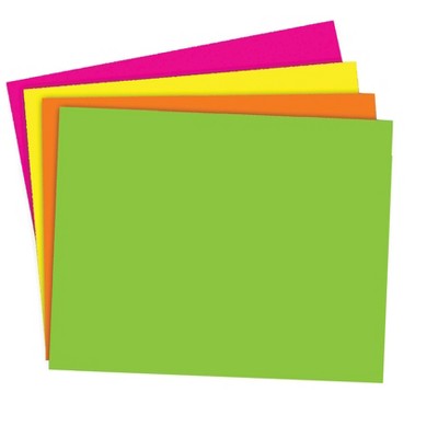 School Smart Poster Board, 11 x 14 Inches, Assorted Neon Colors, Pack of 25