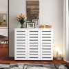 Shoe Cabinet,5-Tier Shoe Storage Cabinet With Adjustable Shelves And Louvered Doors,Shoe Rack Organizer For Entryway,Hallway-Cuddlewood - 3 of 4