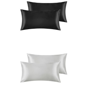 Unique Bargains Hair and Skin Envelope Closure Breathable Satin Pillowcase 4 Pcs - 1 of 4