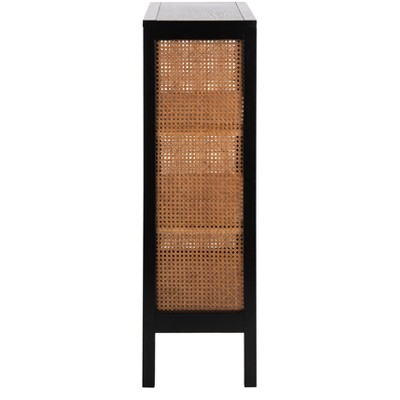 Franz Black Wood and Natural Cane 3-Tier Etagere - 52" L