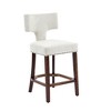 CAVINAS Mid Century Modern Bar Stools Set of 2,Linen Upholstered Counter Height Chairs with Curved Backrest for Home Pub & Kitchen Island - 4 of 4