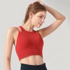 Anna-Kaci Active Women's Ribbed High Neck Crop Top with Double Strap Detail - 3 of 4