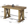 Tribesigns 63-Inch Industrial Bar Table with Metal Footrest, with Sturdy and Heavy Duty X-Base, for Dining Room, Living Room, Home Bar, Mocha - 2 of 4