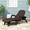 Gulche Outdoor Patio Chair, Hand-Crafted Polypropylene Resin with 3D Wicker-Look Texture, Weather-Resistant, Dark Brown Finish, Assembly Required - 3 of 4