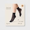Women's Rose Floral Mesh Sheer 2pk Anklet Socks - A New Day™ Black/White 4-10: Lightweight Knit, Botanical Pattern - 3 of 3