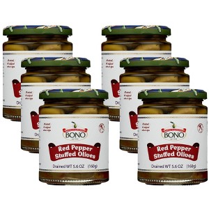 Bono Red Pepper Stuffed Olives - Case of 6/5.6 oz - 1 of 4