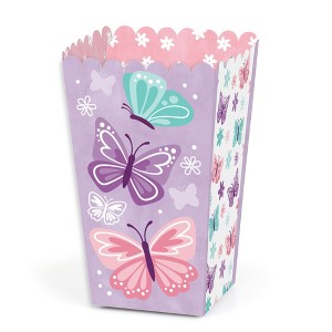 Big Dot of Happiness Beautiful Butterfly - Floral Baby Shower or Birthday Party Favor Popcorn Treat Boxes - Set of 12 - 1 of 4