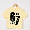 Six Seven Distressed - Women's Boxy Crop Top Graphic T-Shirt - 2 of 4