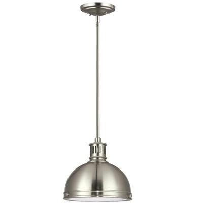 Generation Lighting Pratt Street Metal 1 light Brushed Nickel Pendant 6508593S-962