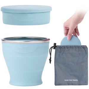 Itopfox Collapsible Travel Cup - Silicone Foldable Water Cup with Lid & Waterproof Bag, BPA-Free for Office, Camping & Travel - 1 of 4
