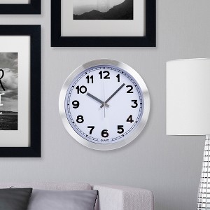 Hastings Home 12 Inch Brushed Aluminum Wall Clock - 1 of 4
