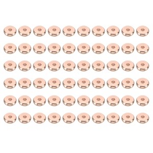 Unique Bargains Bulk Flat Spacer Beads for Keychain Jewelry Making 100 Pcs - 1 of 4