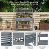 YOOCOZZ Fir Wood Mobile Garden Potting Bench & Kitchen Cart with Ample Storage and Stainless Steel Top - 4 of 4