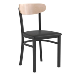 Flash Furniture Wright Commercial Grade Dining Chair with 500 LB. Capacity Steel Frame, Solid Wood Seat, and Boomerang Back - 1 of 4