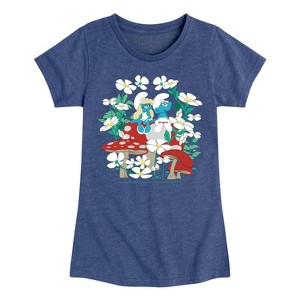 Girls' - Smurfs - Nature Fitted Short Sleeve Graphic T-Shirt - 1 of 3