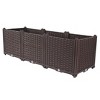HomeRoots 47" X 16" Dark Brown Heavy Duty Plastic Rectangular Self Watering Planter Box - 4 of 4