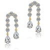 Guili 14K Gold Plated U-Shaped Drop Earrings with Clear Cubic Zirconia Feature a Sleek, Inventive Design for a Modern Look with Elegant Sparkle - 2 of 3