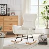 Rocking Chair, Upholstered Glider Rocker With Metal Frame And Solid Wood Legs, High Backrest, Velvet Armchair For Living Room Nursery - 2 of 4